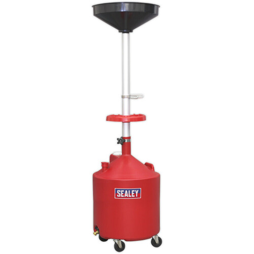 Loops 80L Mobile Oil Drainer - Gravity Discharge - Height Adjustable - Castor Wheels 2