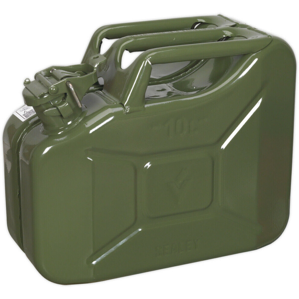 10 Litre Jerry Can - Leak-Proof Bayonet Closure - Fuel Resistant Lining - Green