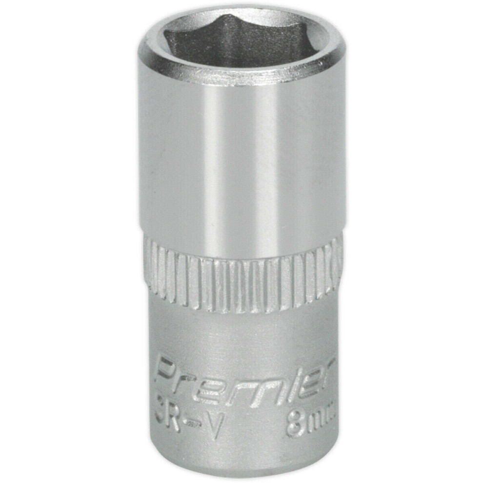Loops 8Mm Forged Steel Drive Socket - 1/4" Square Drive - Chrome Vanadium Socket