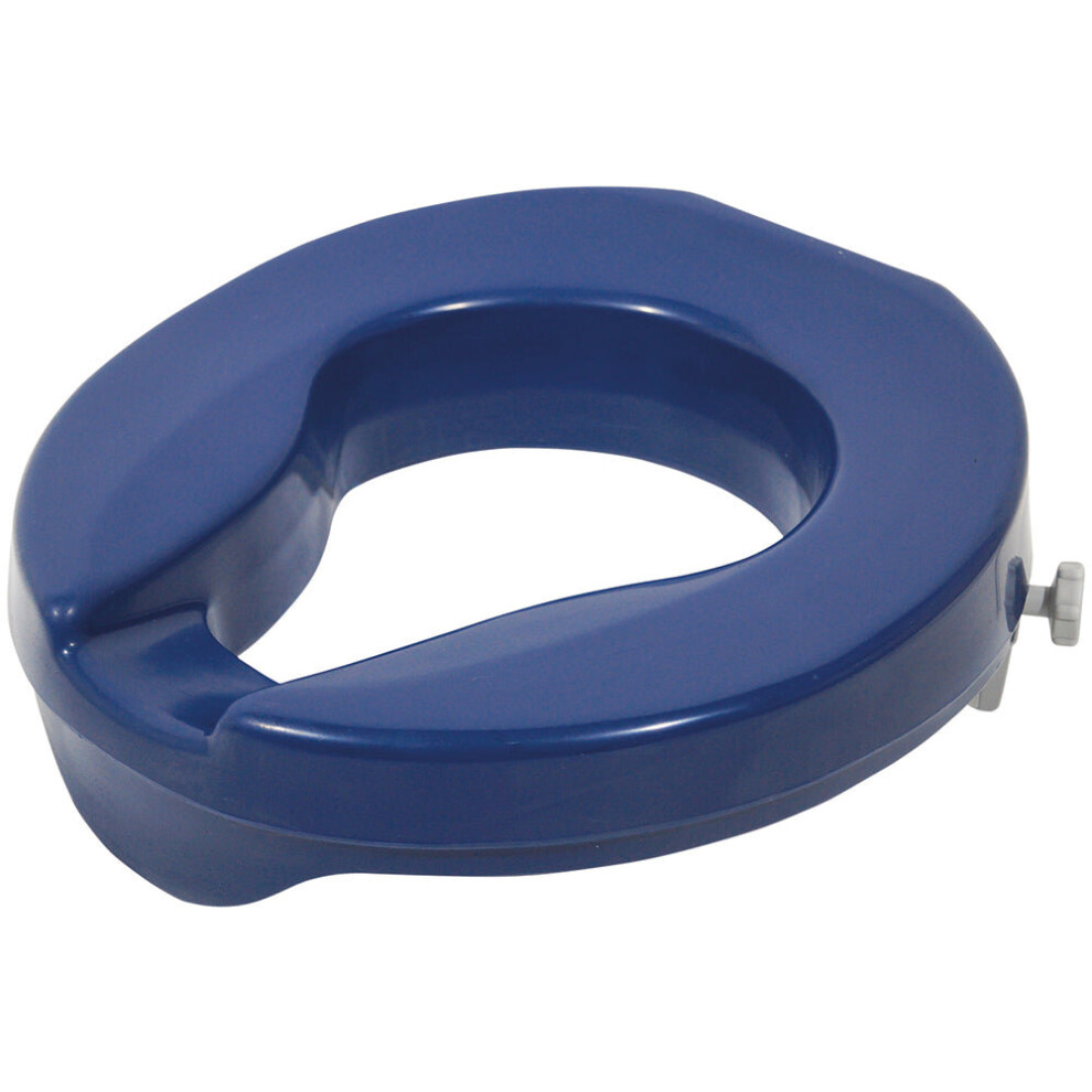 Aidapt Blue One Piece Moulded Toilet Seat - Raised 2 Inches - Anti Bacterial Finish