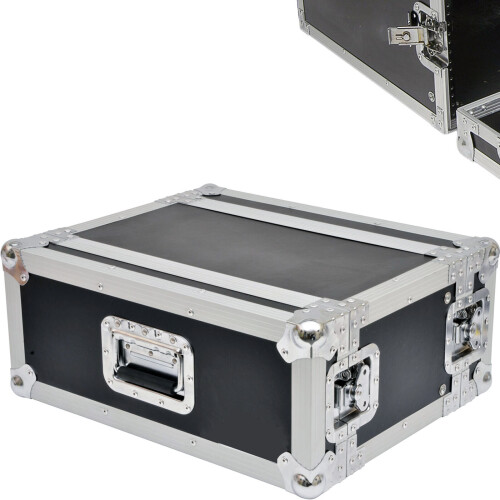 Loops 19" 4U Equipment Patch Panel Flight Case Transit Storage Handle DJ PA Mixer Box