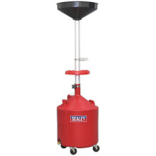 80L Mobile Oil Drainer - Gravity Discharge - Height Adjustable - Castor Wheels