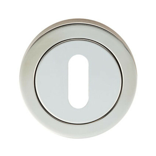 Loops Round Lock Profile Escutcheon 52mm Dia Concealed Fix Bright Steel 1