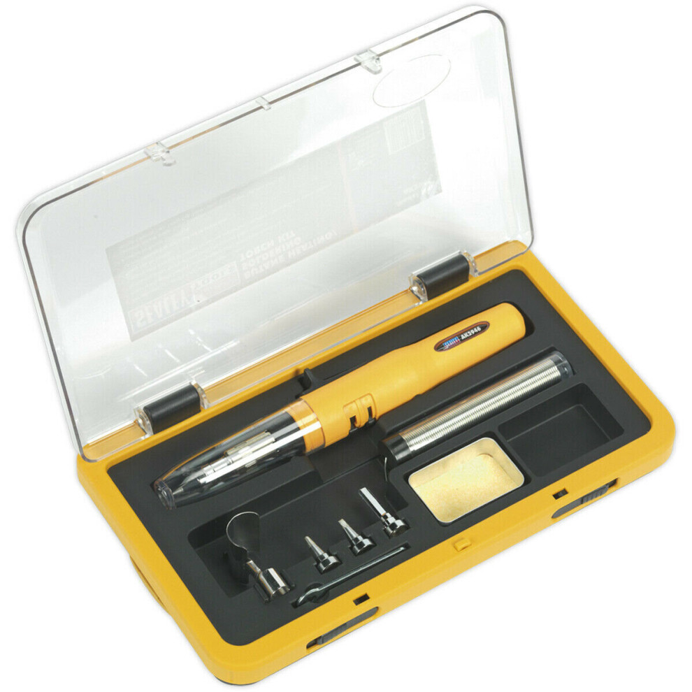8pc Butane Soldering Torch / Heat FLAME Pen Gun Kit - 450 Degree & Multi Nozzles