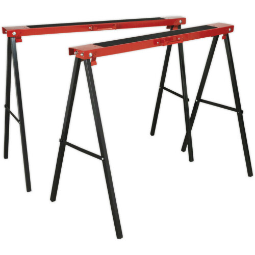 Loops PAIR Fold Down Trestles - 100kg Capacity Each - 995mm Width - Pressed Steel