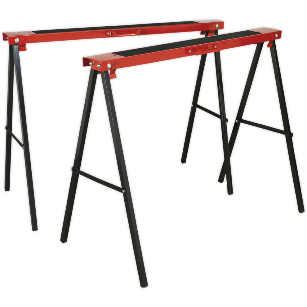 Loops Pair Fold Down Trestles - 100Kg Capacity Each - 995Mm Width - Pressed Steel
