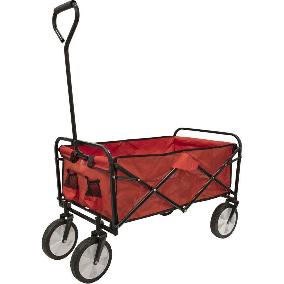 Folding Canvas Trolley - 70kg Weight Limit - Collapsible Tubular Steel Frame