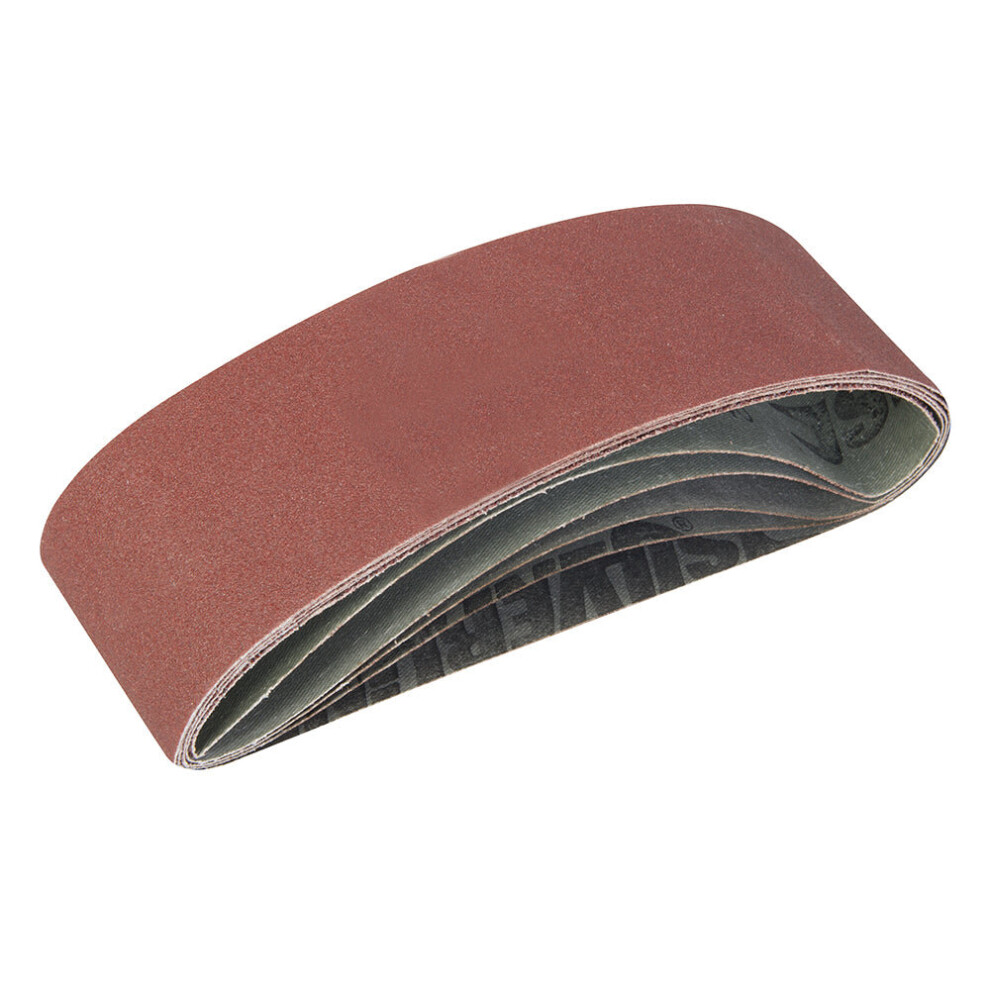 5 PACK 75mm x 533mm Sanding Belts 40 60 80 120 Grit Aluminium Oxide Cloth Backed