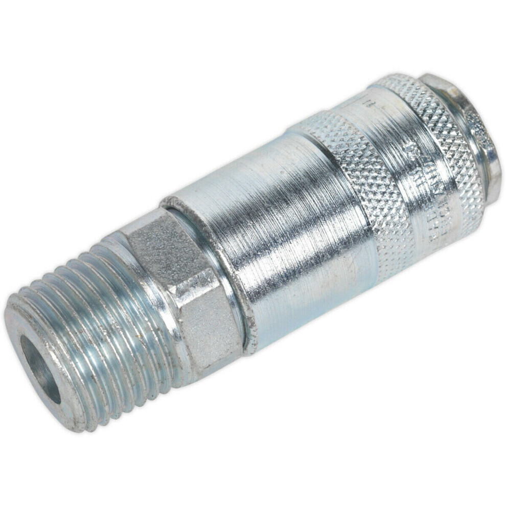 Loops 1/2 Inch Bspt Coupling Body Adaptor - Male Thread - 100 Psi Free Airflow Rate