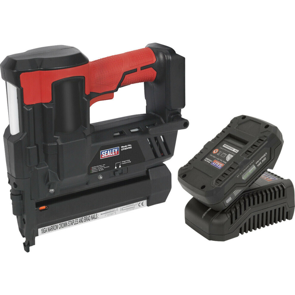 Loops 20V Cordless Nail / Staple Gun & Li-Ion Battery - 18 Gauge X 50Mm Nails Wood Pin