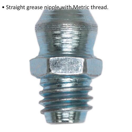 Loops 25 PACK - Straight Grease Nipple Fitting - M6 x 1mm Metric Thread Size 1