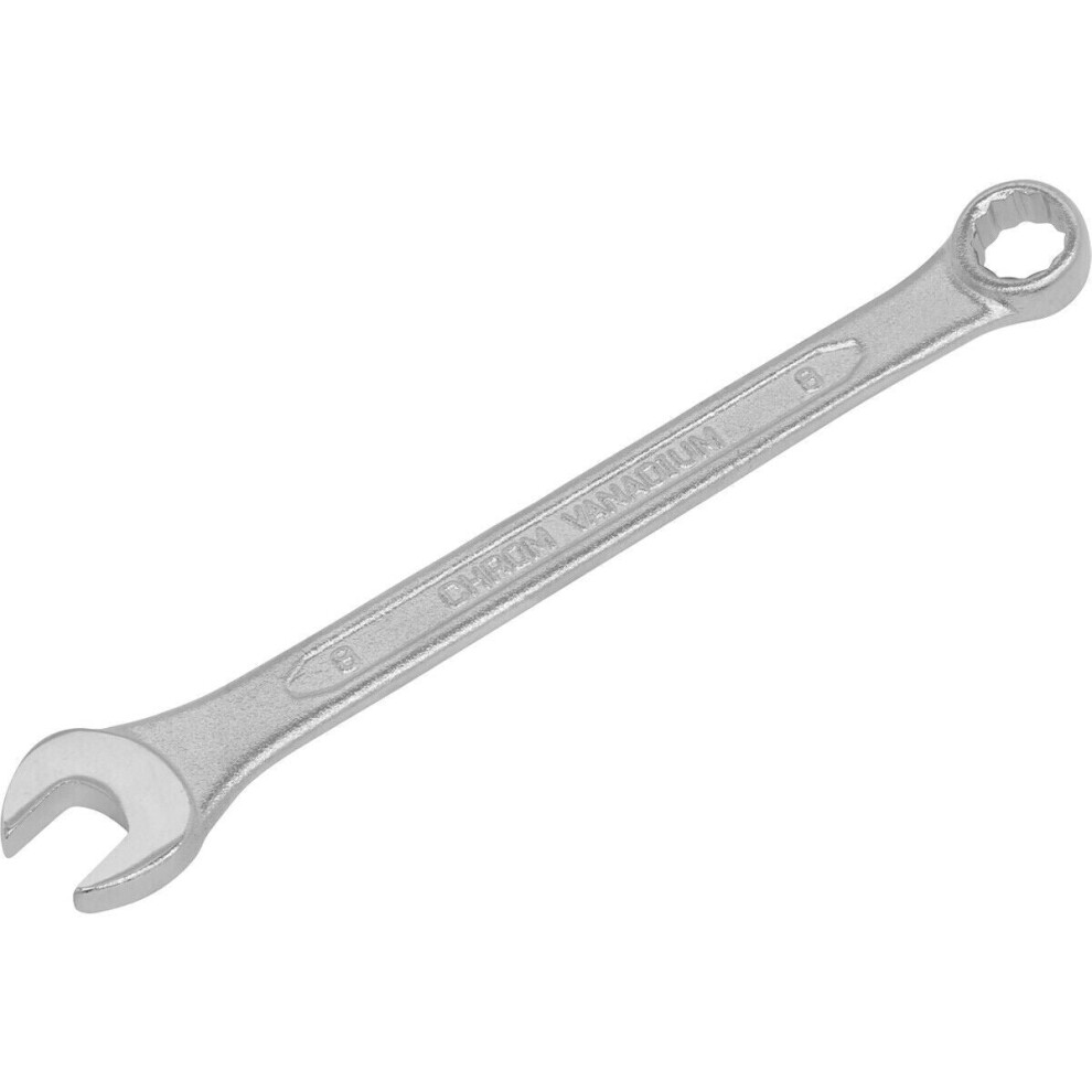 Loops 8Mm Combination Spanner - Fully Polished Heads - Chrome Vanadium Steel