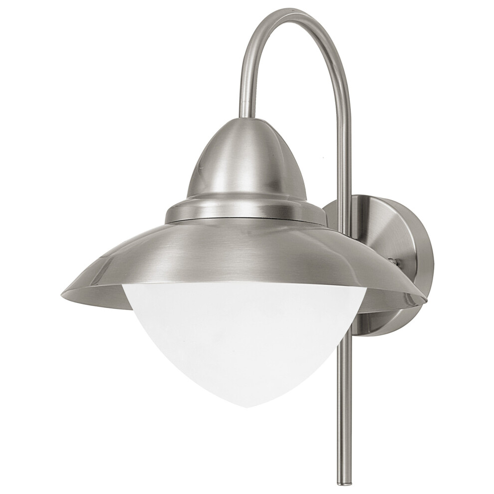 Loops Ip44 Outdoor Wall Stainless Steel Opal Fisherman 1X 60W E27 Porch Lamp Light