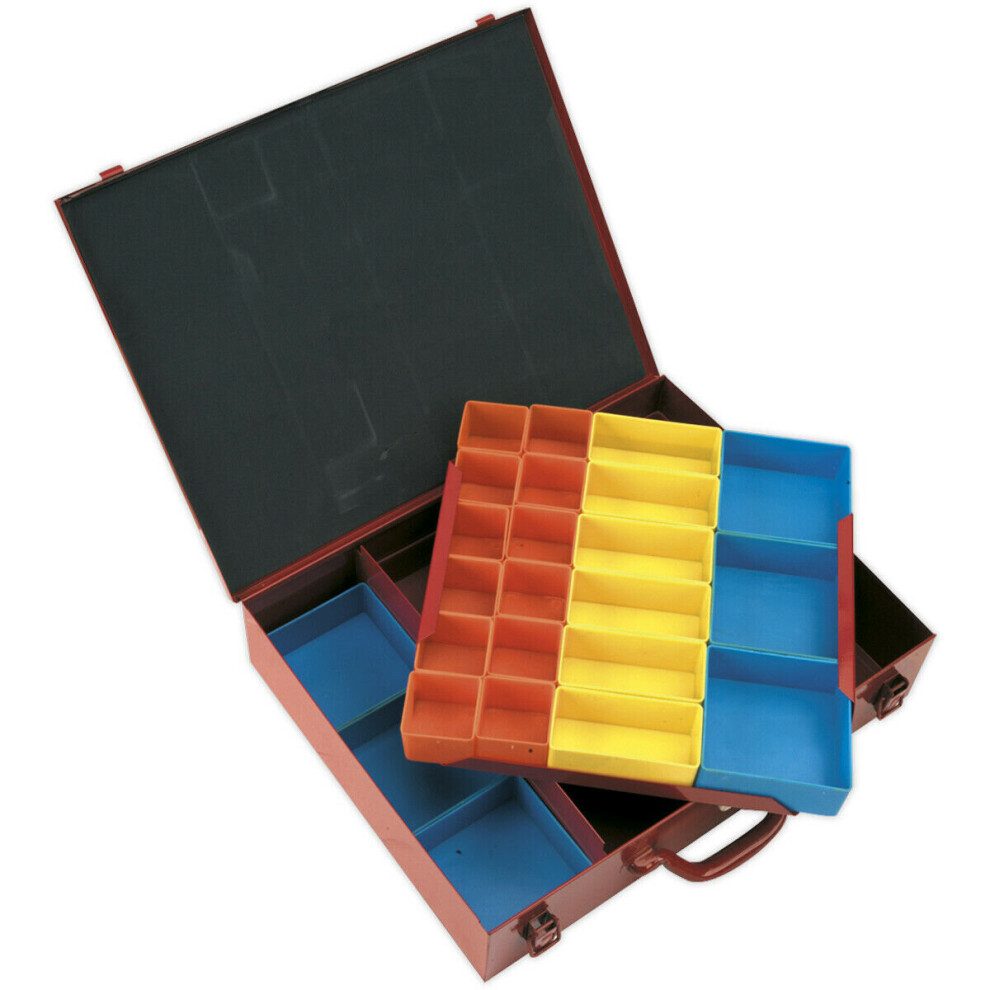 440 x 345 x 135mm 27 Compartment Parts / Bit METAL Storage Case Component Screws