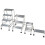 Loops 1m Tall Stable Steps Sturdy Aluminium Frame 500mm Wide 4 Tread Step Ladder 3