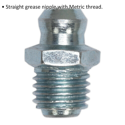 Loops 25 PACK - Straight Grease Nipple Fitting - M8 x 1mm Metric Thread Size 1