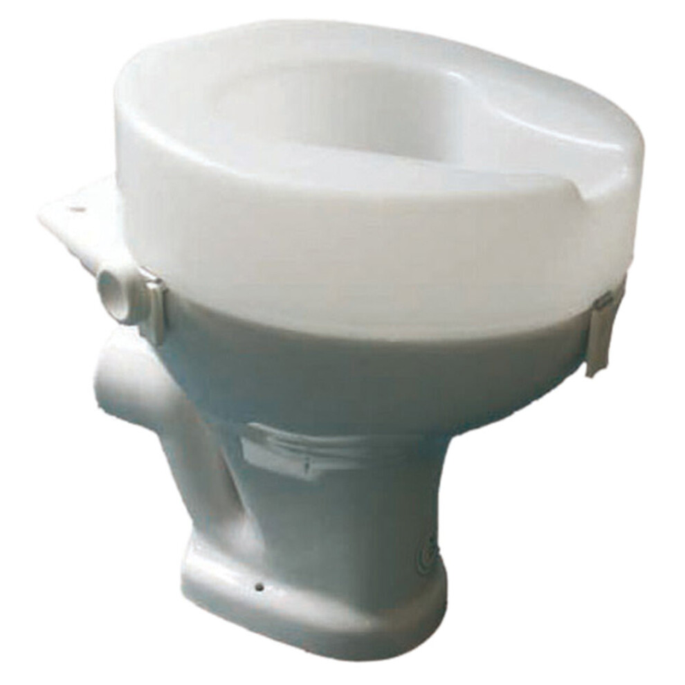 Aidapt White One Piece Moulded Toilet Seat - Raised 6 Inches - Anti Bacterial Finish