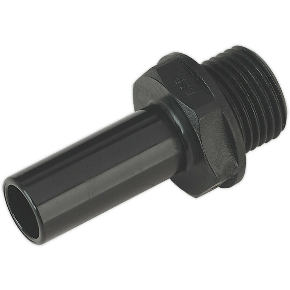2 PACK - 15mm Stem to 1/2" BSP Thread Adapter - Air Ring Main Pipe Male Coupling