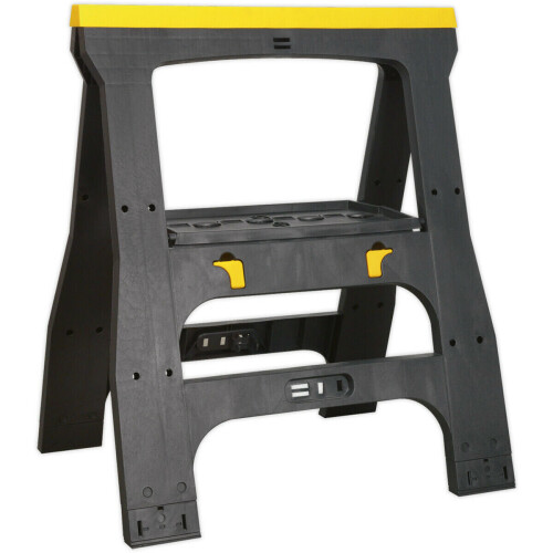 Loops Heavy Duty Folding Workshop Trestle - Rubber Feet - 810mm Height - Composite