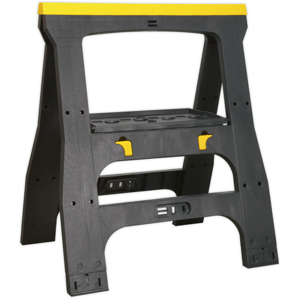 Heavy Duty Folding Workshop Trestle - Rubber Feet - 810mm Height - Composite