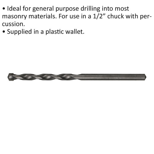 Loops 5 x 100mm Rotary Impact Drill Bit - Straight Shank - Masonry Material Drill