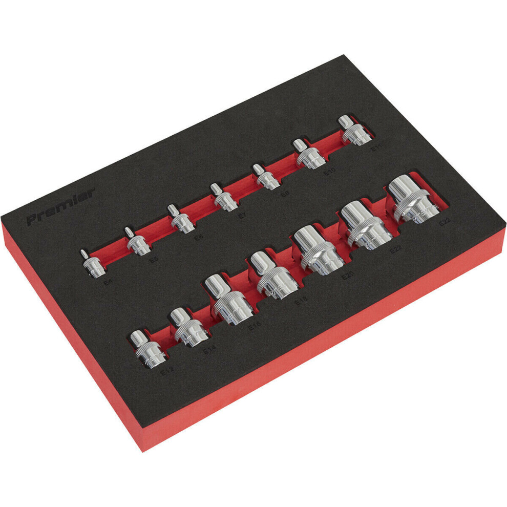 14 Pack Trx Star Socket Set - 1/4" 3/8" 1/2" Square Drive Chrome Vanadium Steel 5056524247792