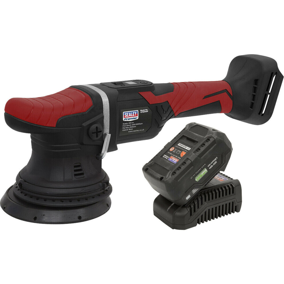 Loops 20V 125Mm Cordless Orbital Polisher Buffer Kit - Li-Ion Battery - Car Detailing
