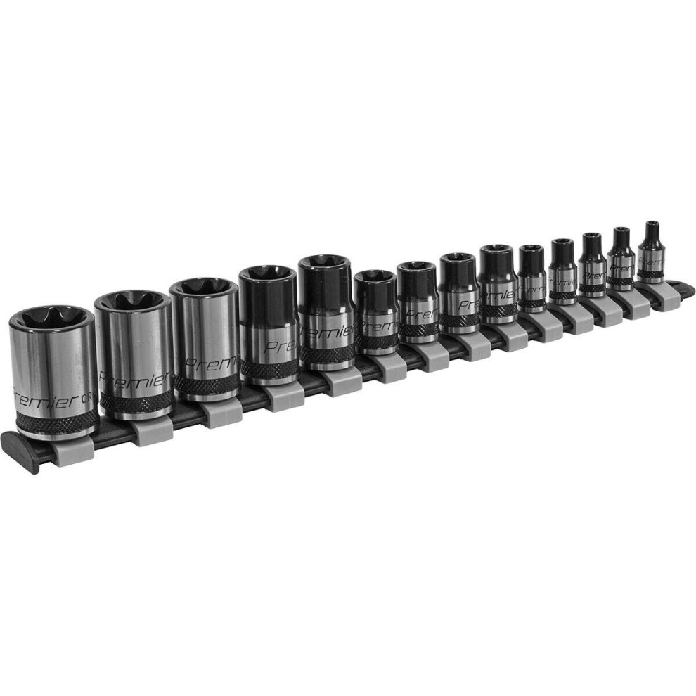 14 Pack Trx Star Socket Set - 1/4" 3/8" 1/2" Square Drive Premium Black Chrome 5056524247808