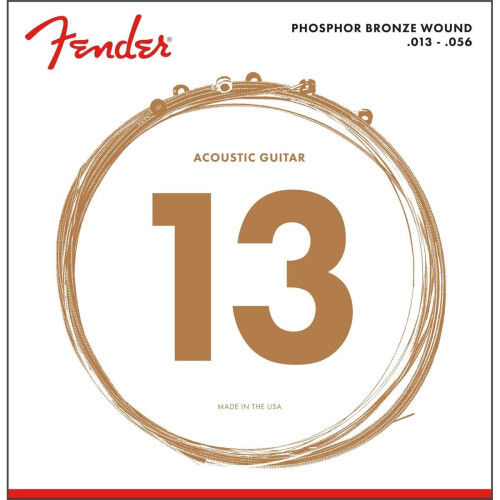 Fender Fender Φωσφορούχες Μπρονζέ Χορδές Κιθάρας, Στρογγυλή Άκρη, 60M .013-.056