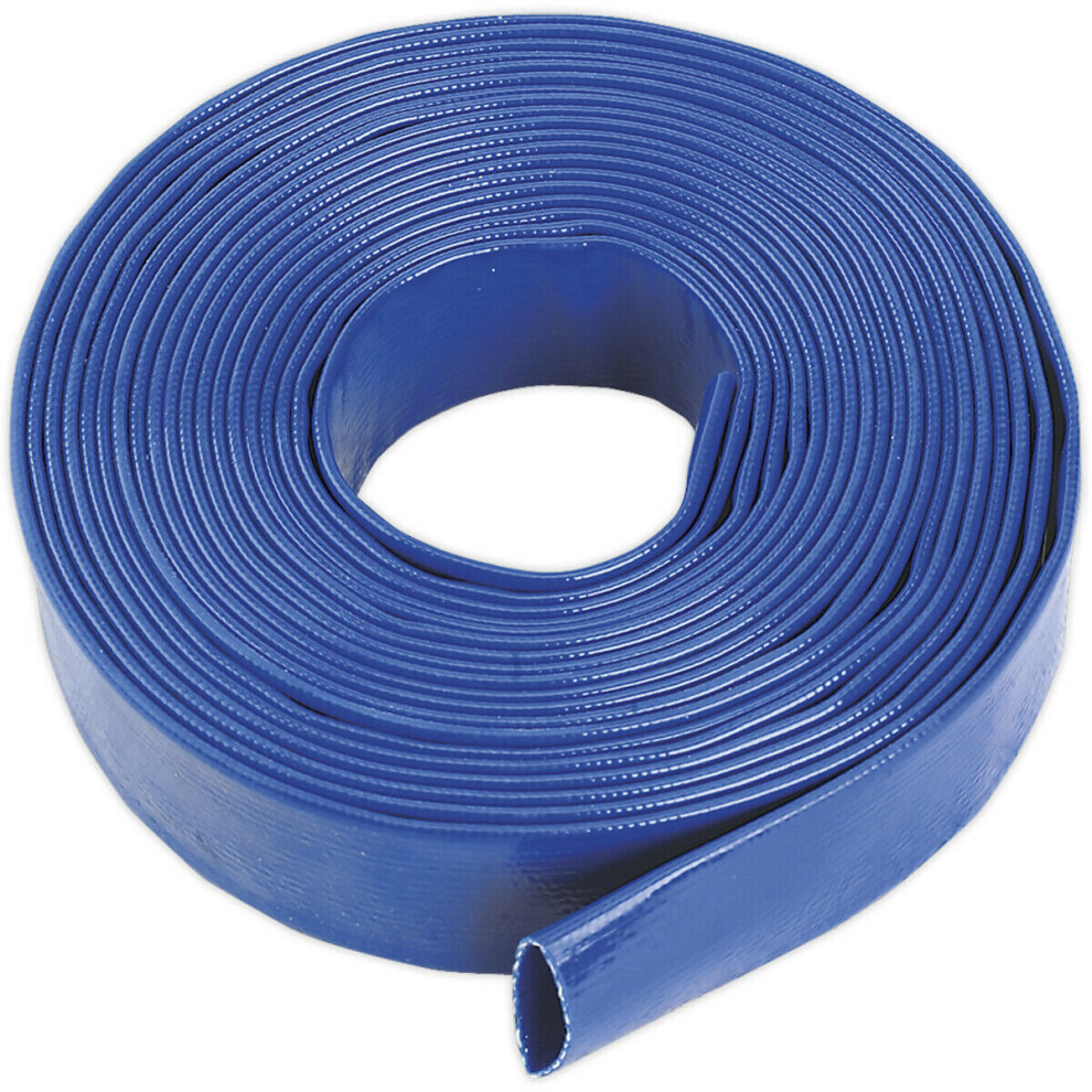 Reinforced PVC Layflat Hose - 32mm Dia - 10m Length - Water Discharge Hose Pipe