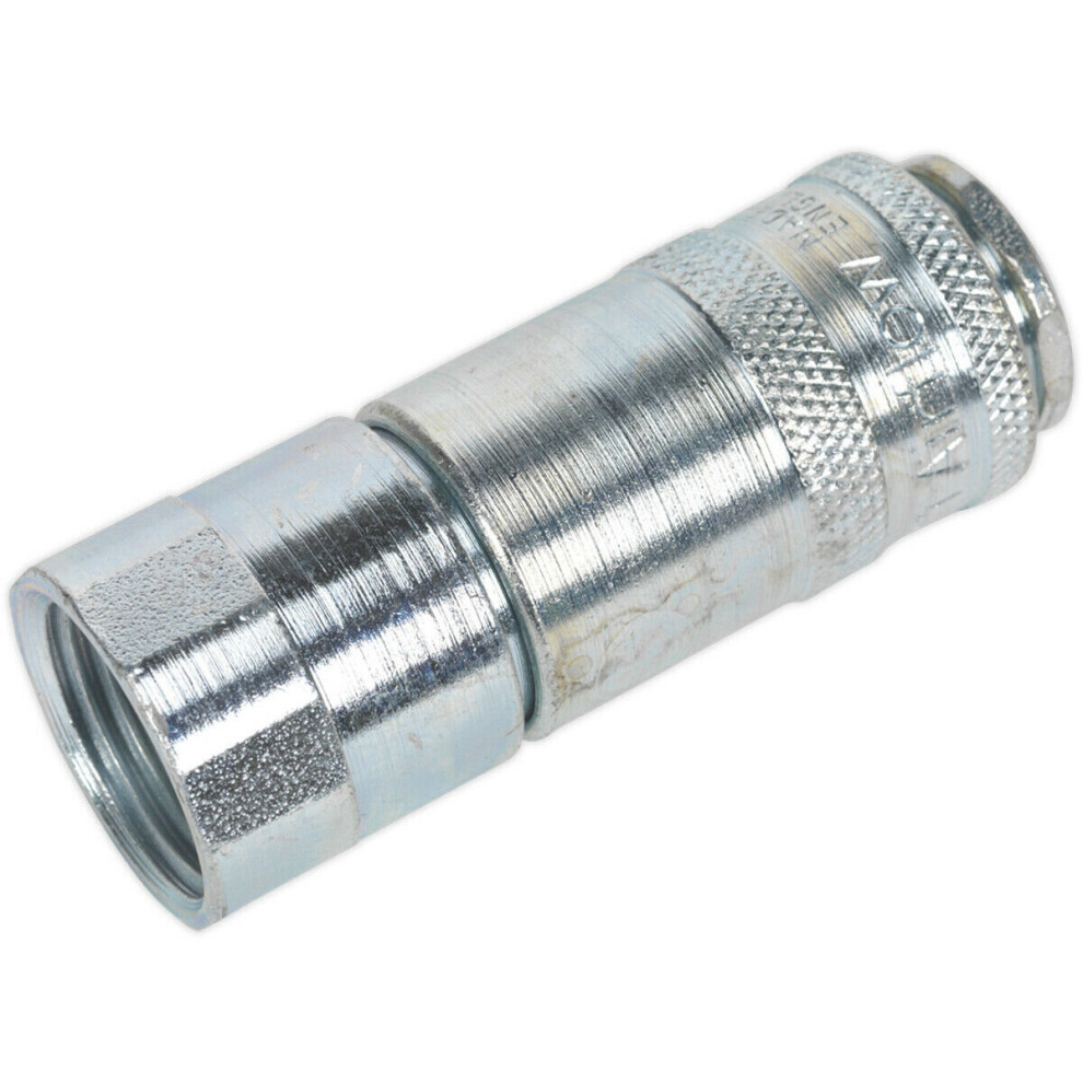 1/2 Inch BSPT Coupling Body Adaptor - Female Thread - 100 psi Free Airflow Rate