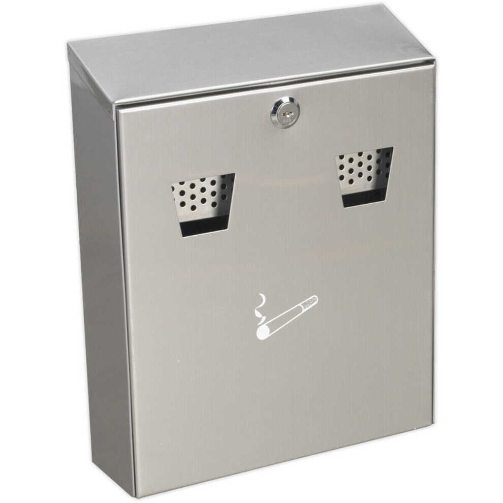 Wall Mounted Cigarette Bin - Stainless Steel - Commercial Building Litter Bin