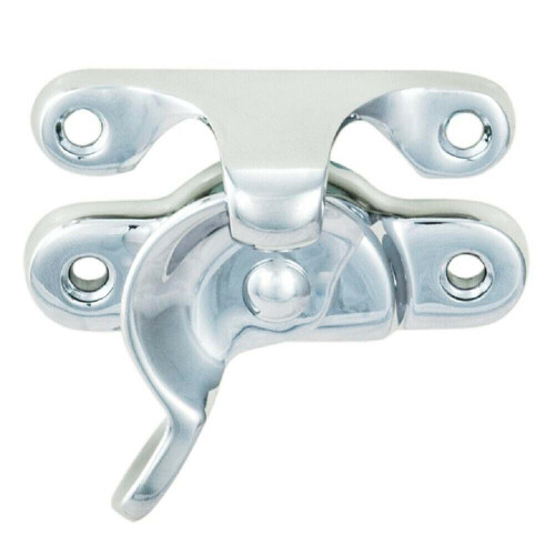 Loops Fitch Pattern Sash Window Fastener 49mm Fixing Centres Polished Chrome 1