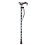 Loops Deluxe Ambidextrous Walking Cane - 10 Height Settings - Black Floral Pattern 3