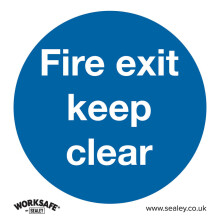 1x FIRE EXIT KEEP CLEAR Health & Safety Sign - Rigid Plastic 200 x 200mm Warning