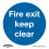 Loops 1x FIRE EXIT KEEP CLEAR Health & Safety Sign - Rigid Plastic 200 x 200mm Warning 1