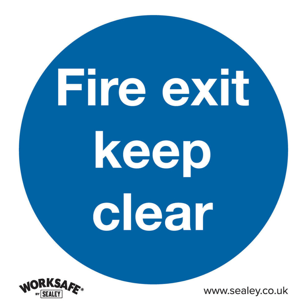 1x FIRE EXIT KEEP CLEAR Health & Safety Sign - Rigid Plastic 200 x 200mm Warning