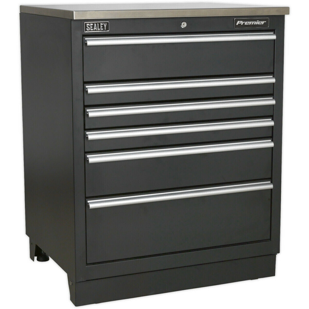 775mm Heavy Duty Modular Floor Cabinet - 6 Locking Drawers - Steel Construction