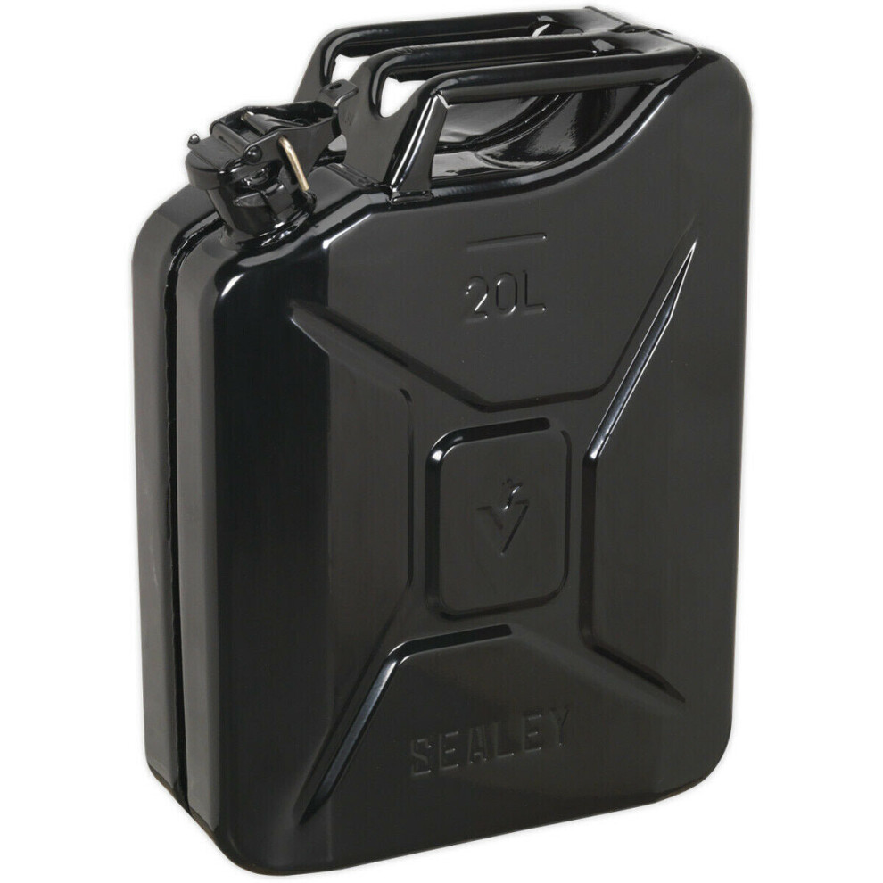 20 Litre Jerry Can - Leak-Proof Bayonet Closure - Fuel Resistant Lining - Black