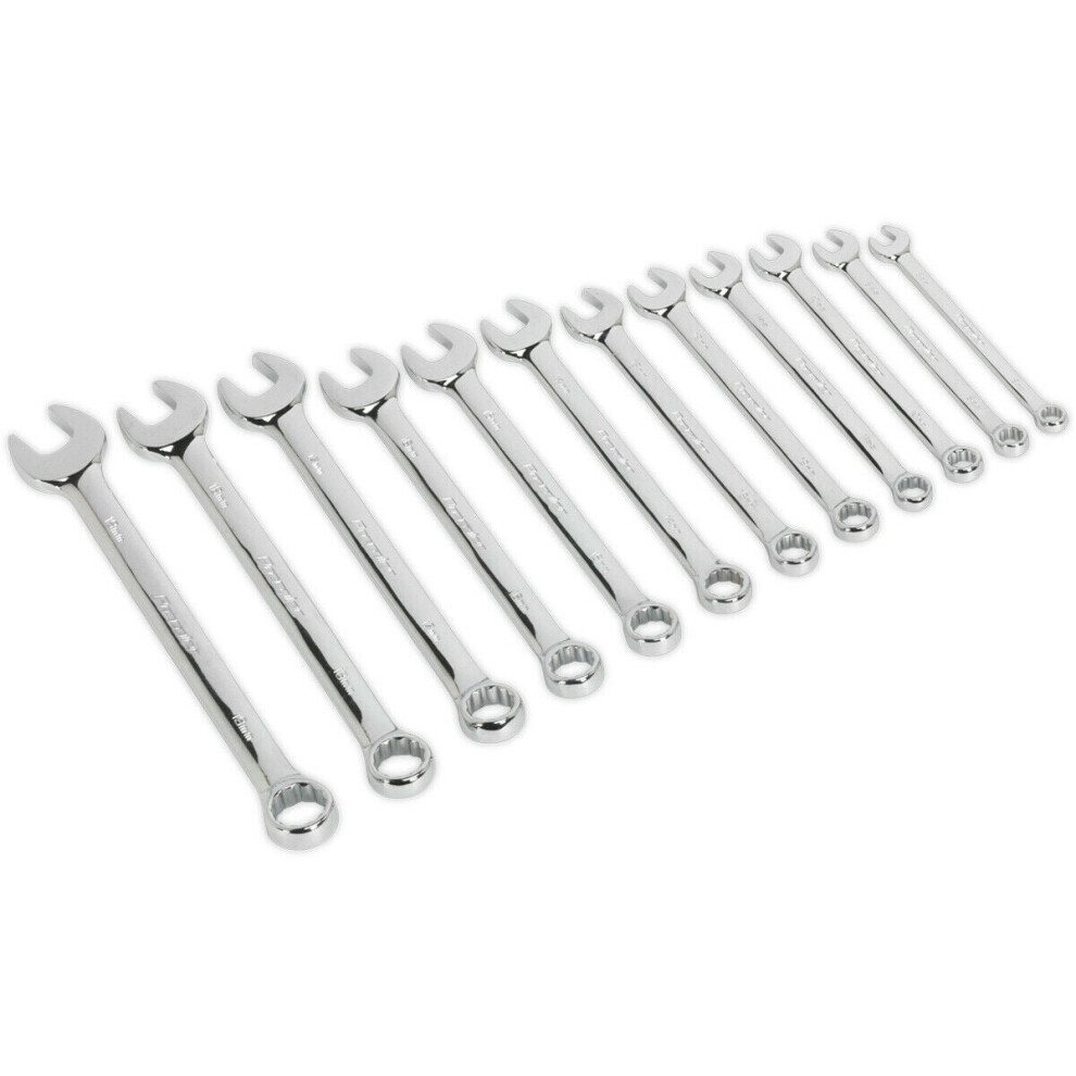12Pc Combination Hand Spanner Set - 8 To 19Mm Metric 12 Point Socket Nut Wrench 5056524248461