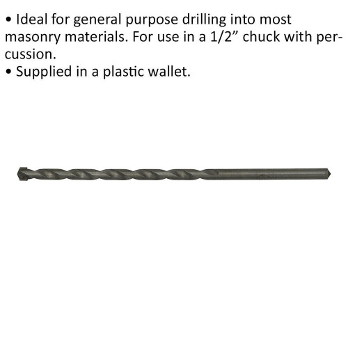 Loops 6.5 x 150mm Rotary Impact Drill Bit - Straight Shank - Masonry Material Drill 1
