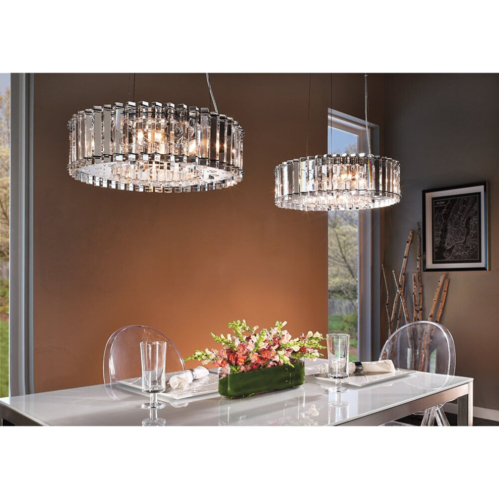 Loops 8 Bulb Chandelier Hanging Pendant Light Chrome Led G9 3.5W Bulb