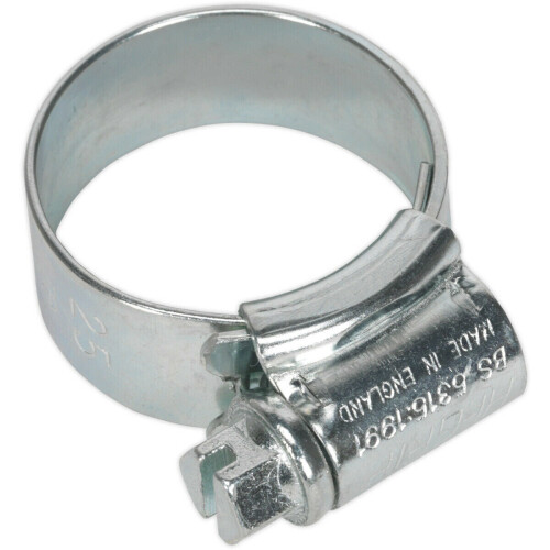 Loops 20 PACK Zinc Plated Hose Clip - 17 to 25mm Diameter - External Pressed Threads 2