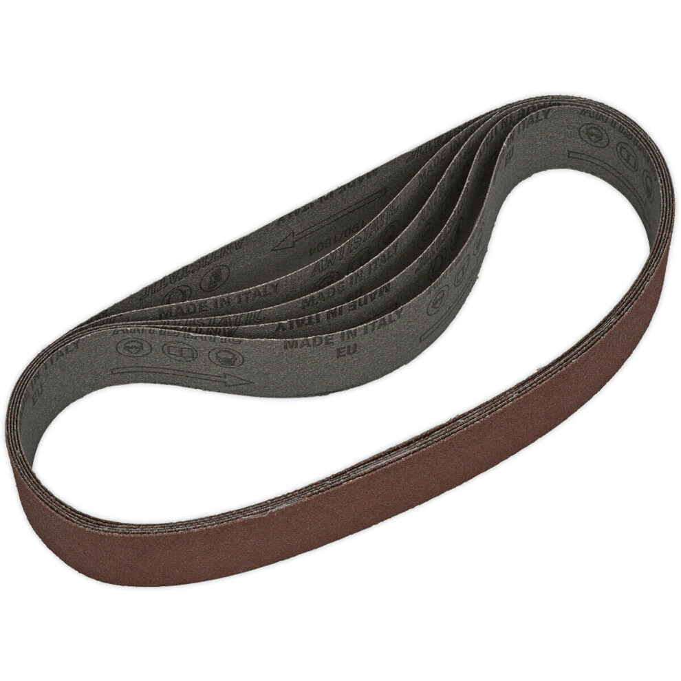 Loops 5 Pack - 30Mm X 540Mm Sanding Belts - 80 Grit Aluminium Oxide Cloth Backed Loop