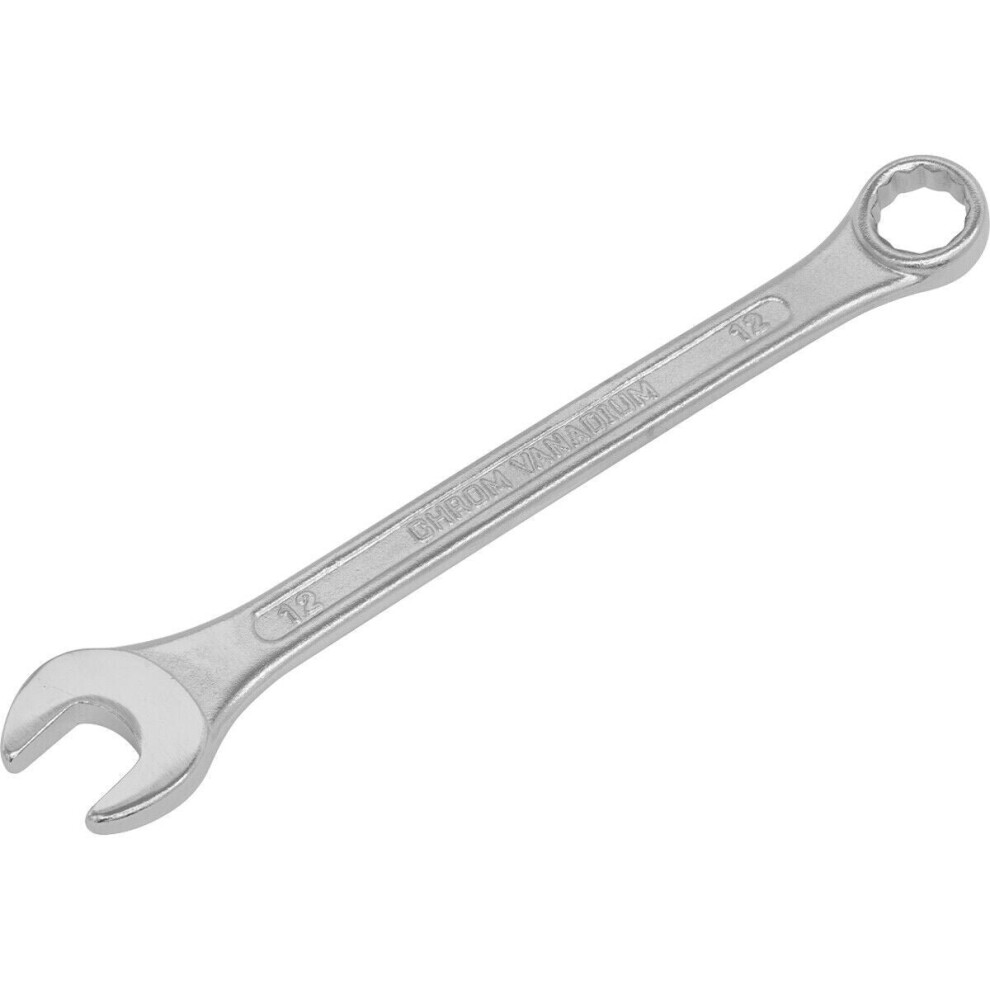 Loops 12Mm Combination Spanner - Fully Polished Heads - Chrome Vanadium Steel