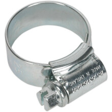 20 PACK Zinc Plated Hose Clip - 17 to 25mm Diameter - External Pressed Threads