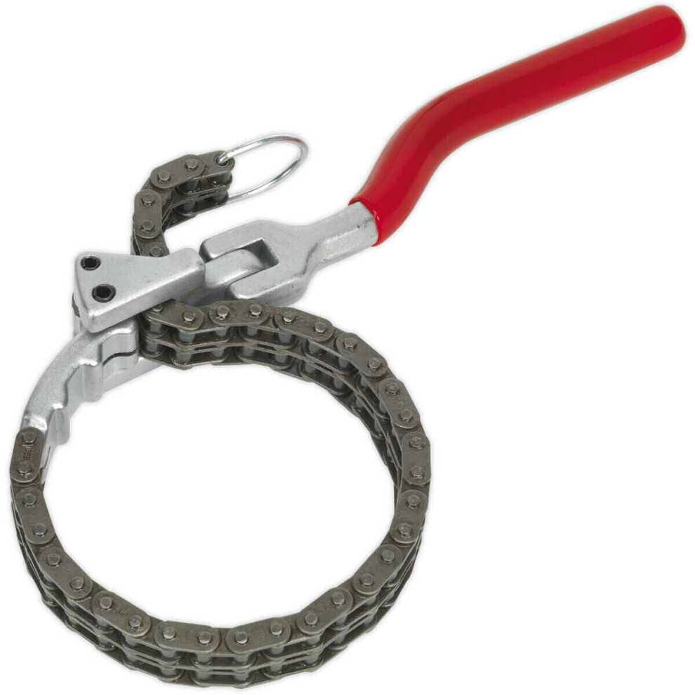 Loops Steel Oil Filter Chain Wrench - 60Mm To 105Mm - 180 Degree Pivoting Handle