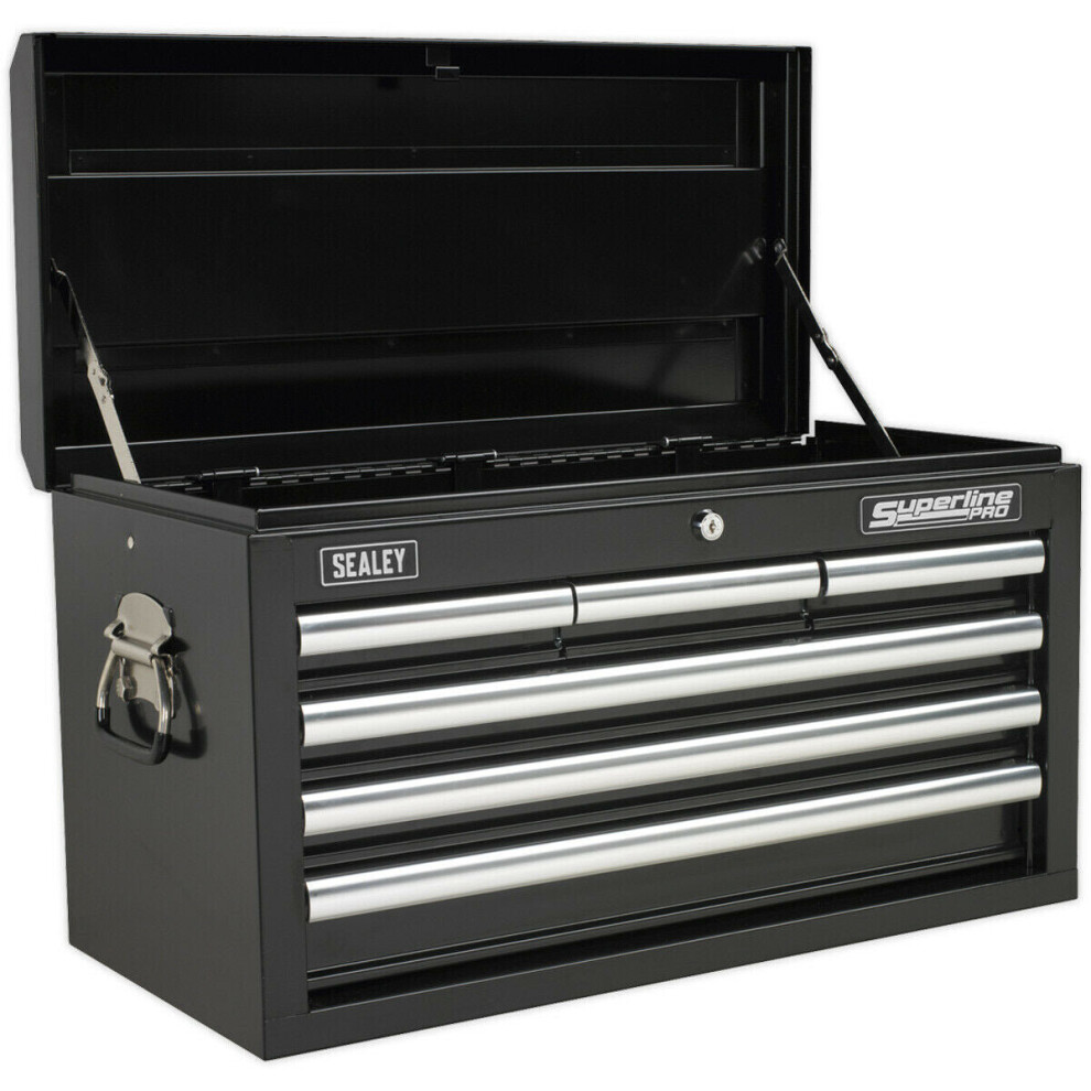 660 x 315 x 375mm BLACK 6 Drawer Topchest Tool Chest Lockable Storage Cabinet