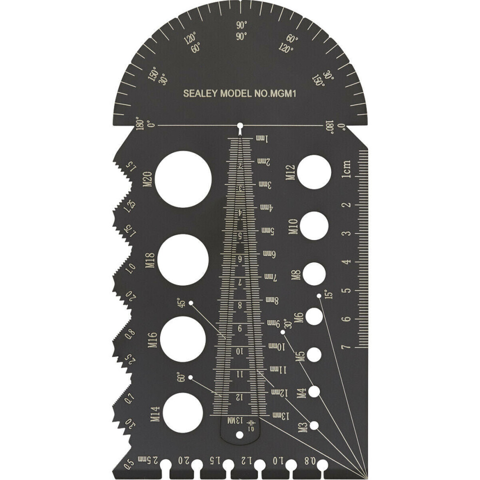 Metric Multi Gauge - Stainless Steel - Thread & Pitch Identification Gauge 5056524288375