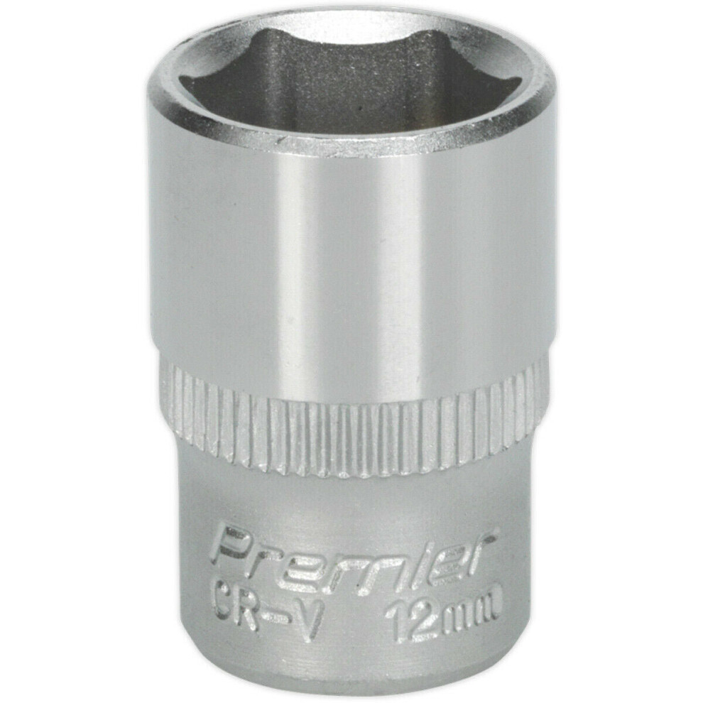 Loops 12Mm Forged Steel Drive Socket - 1/4" Square Drive - Chrome Vanadium Socket